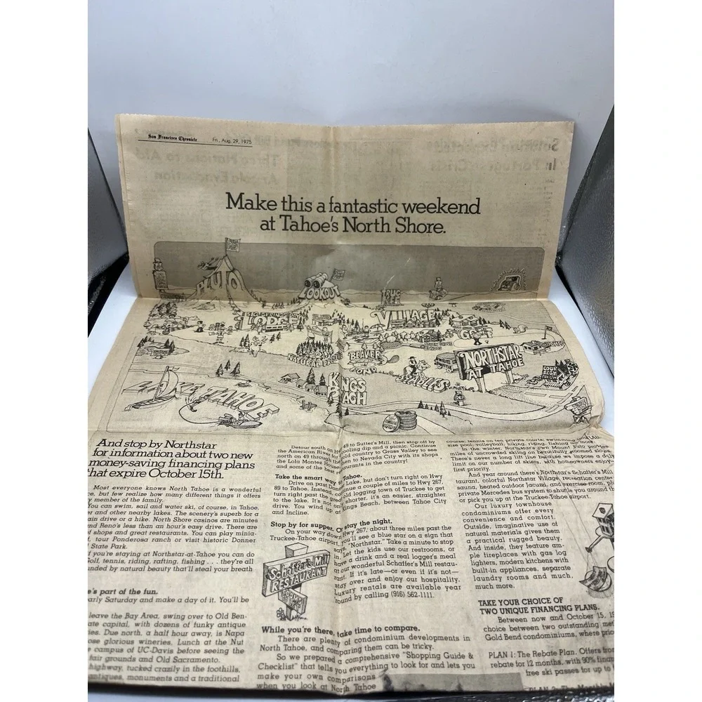 San Francisco Chronicle Newspaper August 1975 70s North Shore Tahoe Kings Beach